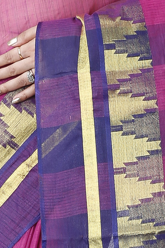 Purple Pure Cotton Vrinda Tant Saree (1097)